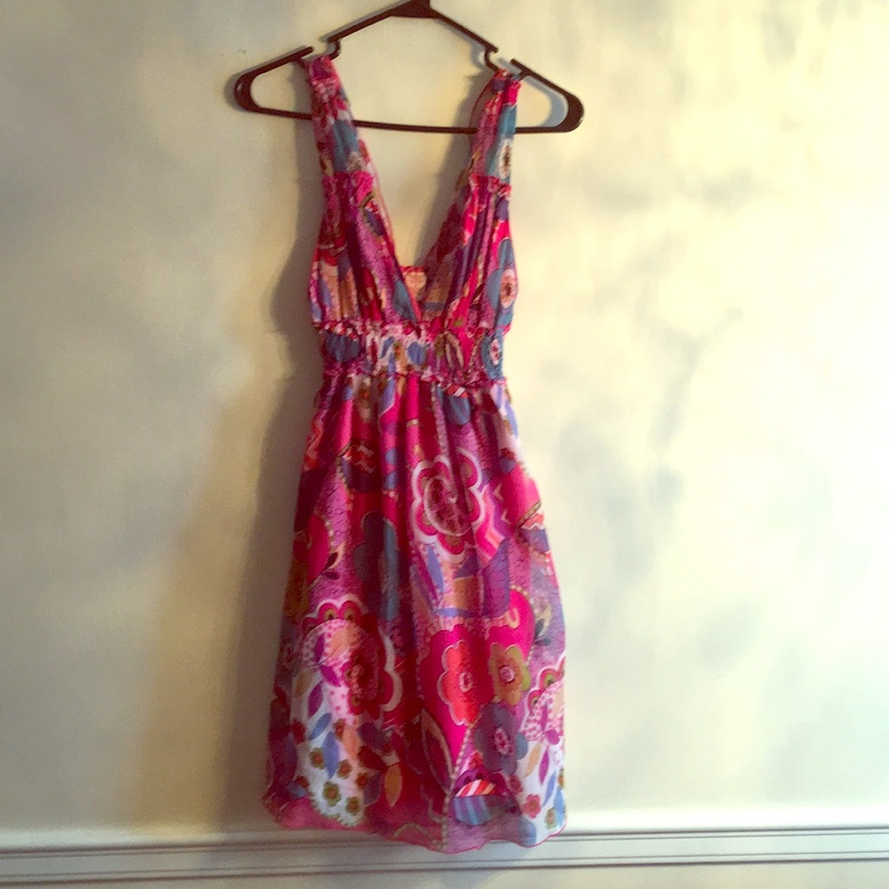 Fire Los Angeles Colorful floral dress; made in India